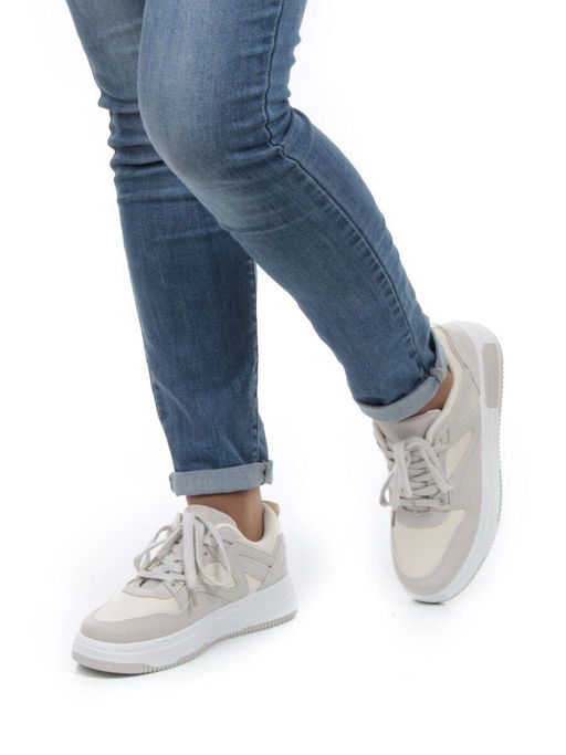 05-6029-36 GRAY/BEIGE Кроссовки женские (искусственные материалы) - No name фото 4