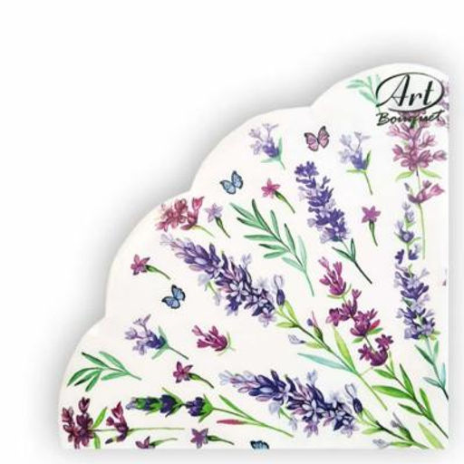 Ф455 Салфетки Art Bouquet Rondo 12л, 3сл d32 "Лаванда" /15