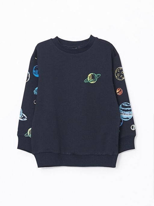 Bisiklet Yaka Bask?l? Erkek Bebek E?ofman Tak?m