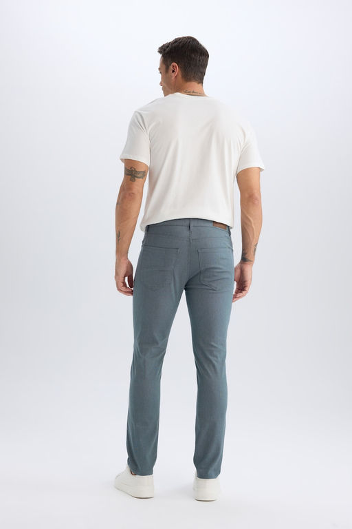 Slim Fit Yazl_k Chino Kanvas Dokulu Pantolon - Defacto фото 6