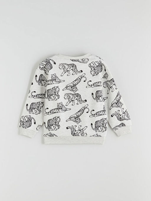 Bask?l? Erkek ?ocuk Sweatshirt