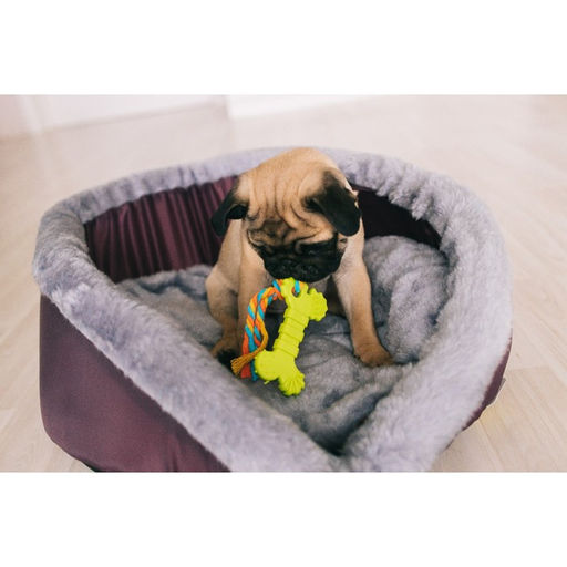 Игрушка жевательная с канатом Кость с хвостом, розовая - Пижон фото 5