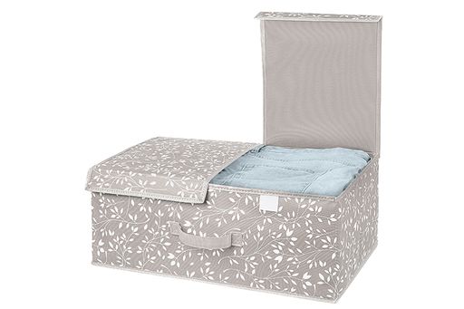 Короб складной для хранения 50*30*20 см Белая веточка на сером + 2 крышки на липучках + ручка - Elan gallery фото 7