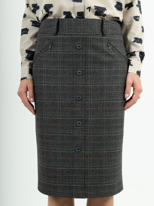 Юбка прямого силуэта, на широкой кокетке - Трика фото 3