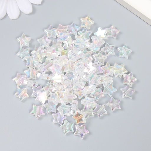 Цена за 2 шт. Набор бусин для творчества пластик "Звезда. Белый перламутр" набор 20 гр 1,1х1,1х0,4 см