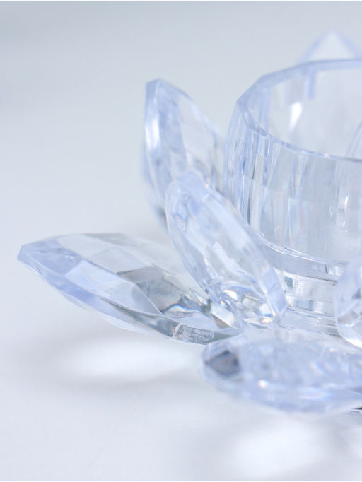 Светодиодная свеча LED - ночник RISALUX «В лотосе», 3×LR1130, прозрачный, 10.5×10.5×4.5 см