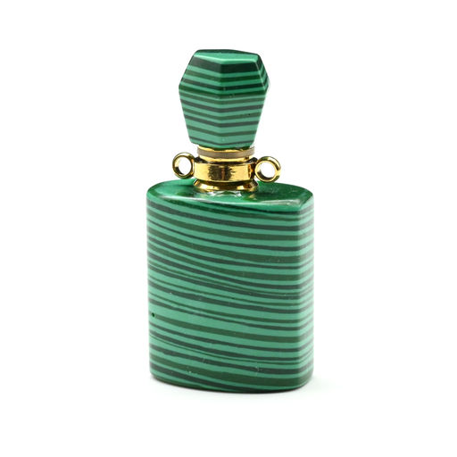 Парфюмерный флакон-кулон из малахита (имитация) 18*12*36мм