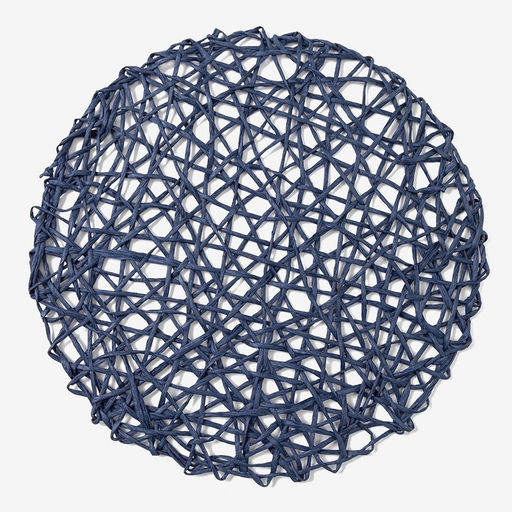 Салфетка сервировочная «Доляна. Трава», синяя, d=38 см