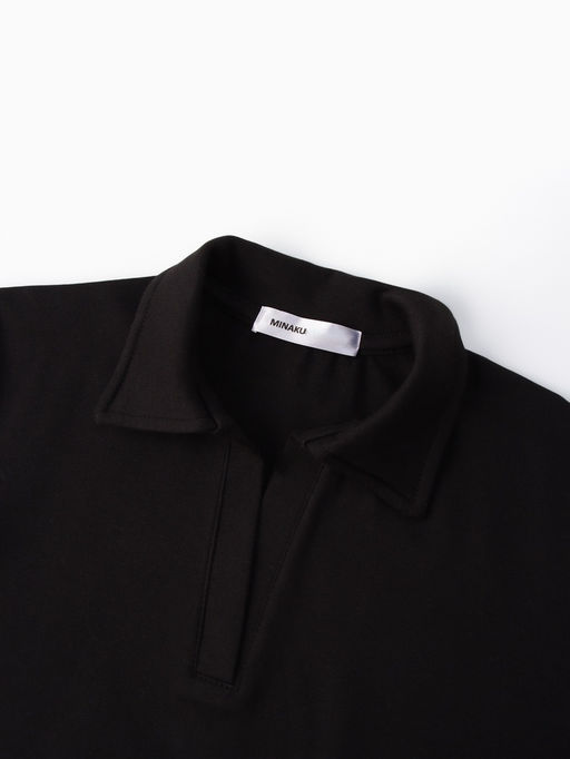 Футболка - поло женская MINAKU, размер 50-52 (2XL), итерлок, чёрная