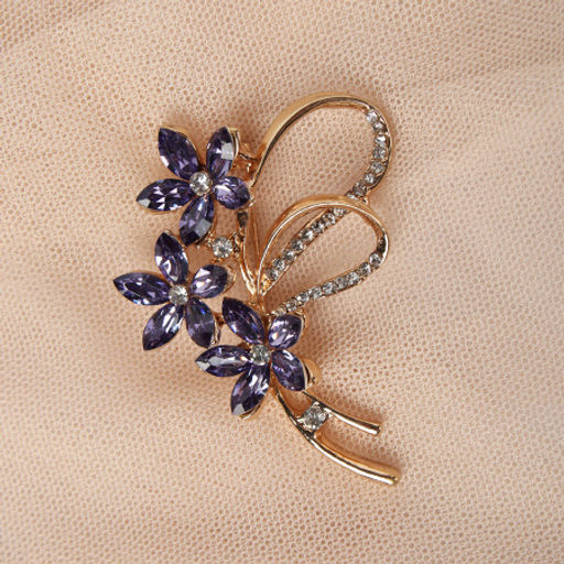 Брошь Букет 9 см / 38B-10-7 /уп 420/ (Бело-розовый ) - Галеонтрейд фото 7