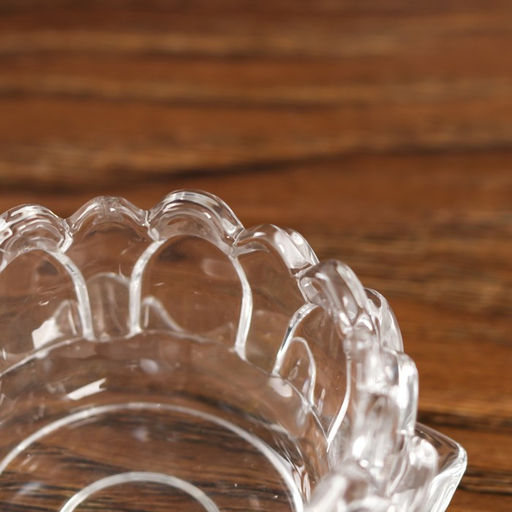 Стеклянный подсвечник на 1 свечу «Лотос», прозрачный, 4×9.5×9.5 см