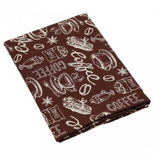 Скатерть 150х145см "Эспрессо, вид 1", длина стола до 110см, на 4 персоны, рогожка (хлопок 100%) 171г/м2, упаковка классическая, пакет ПВХ 28х41см, "Домашняя мода" (Россия)