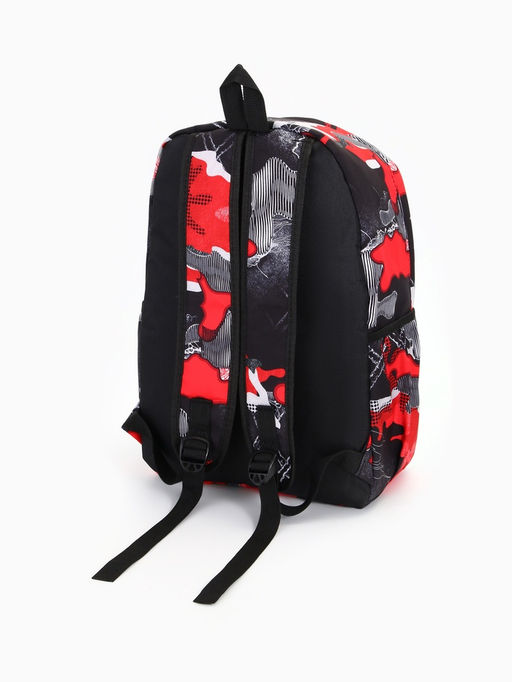 Рюкзак школьный на молнии, с карманами, с абстрактным принтом, размер 30?13?42 см, с принтом, чёрный