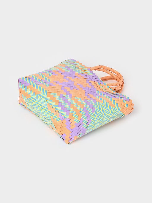 Сумка плетёная, 20×10×30 см, пластик, разноцветная
