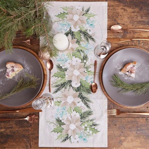 Дорожка на стол новогодняя «Этель» Beautiful Christmas, 30×70 см, хлопок 100%, саржа 190 г/м², бежевая