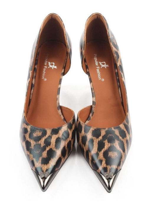 06-808A-6PC BLACK/LEOPARD Туфли женские (натуральная кожа)