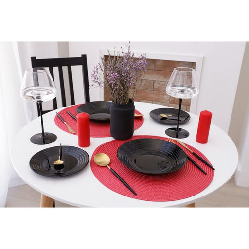 Салфетка сервировочная Доляна Классика, цв.красный, d 38 см  фото 3