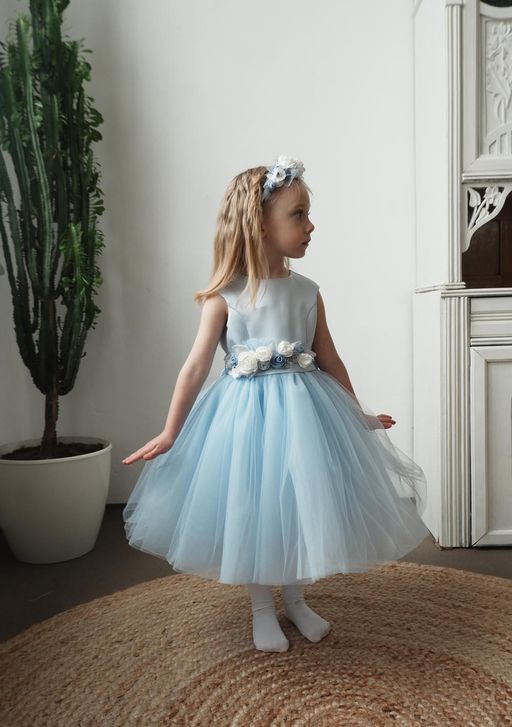 А21-3 платье для девочки Мелани голубой - Etoelf фото 2