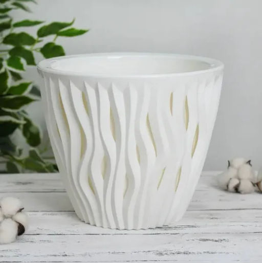 Кашпо Вдохновение (7,5л) Цв. Белый/белый (Арт. КШ-8667) /ВМС/  фото 4