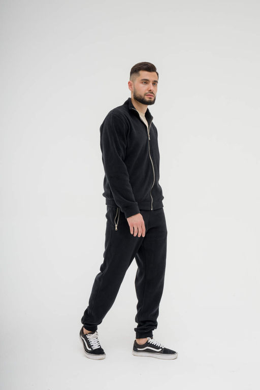 517 Костюм мужской на молнии, флис, черный - Knitka wear фото 2