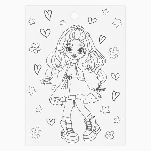 Цена за 10 шт. Наклейки детские бумажные «Девчонки», c раскраской, 11×15.5 см