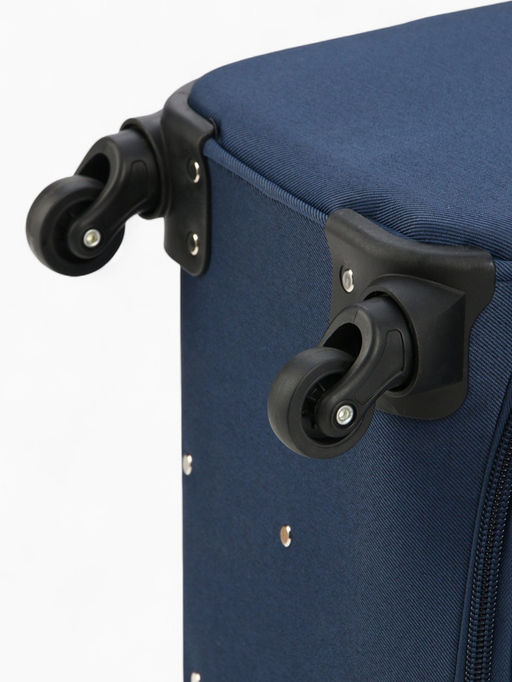 Чемодан на колёсах Royalbag большой 104 л (L), на молнии, с увеличением, кодовый замок, 4 колеса, синий