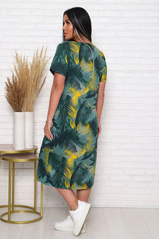 Платье трикотажное с карманами, хаки (926-2) - Плиона фото 8