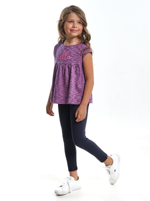 Комплект для девочки детский сад с лосинами UD 0831 лиловый - Mini maxi фото 3