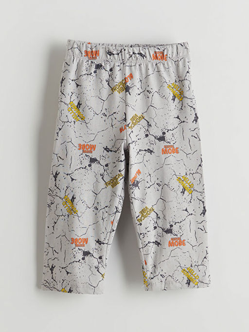 Beli Lastikli Bask?l? Erkek ?ocuk Pijama Alt