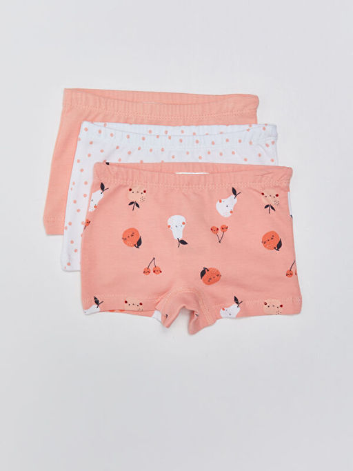 Beli Lastikli Bask?l? K?z Bebek Boxer 3l?