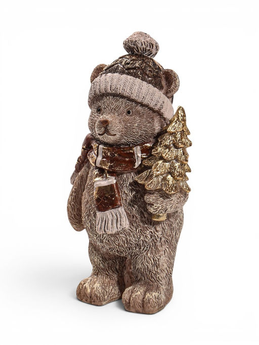 Фигурка «Серый мишка в шапке», 7,5×6×13.5 см, полистоун