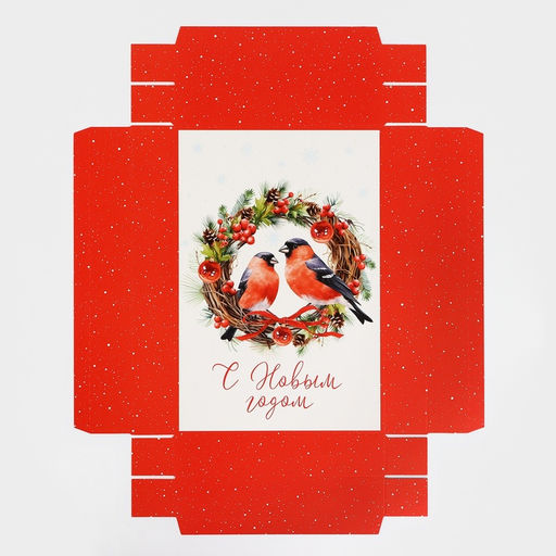 Коробка подарочная новогодняя складная «Снегири», 30 х 20 х 9 см