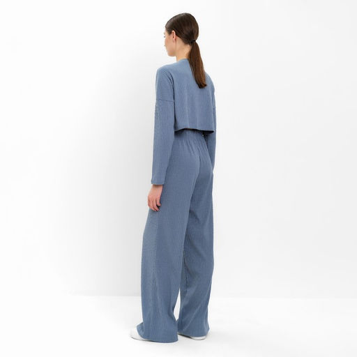 Костюм женский (лонгслив, брюки) MINAKU: Casual Collection, серо-голубой, размер 44