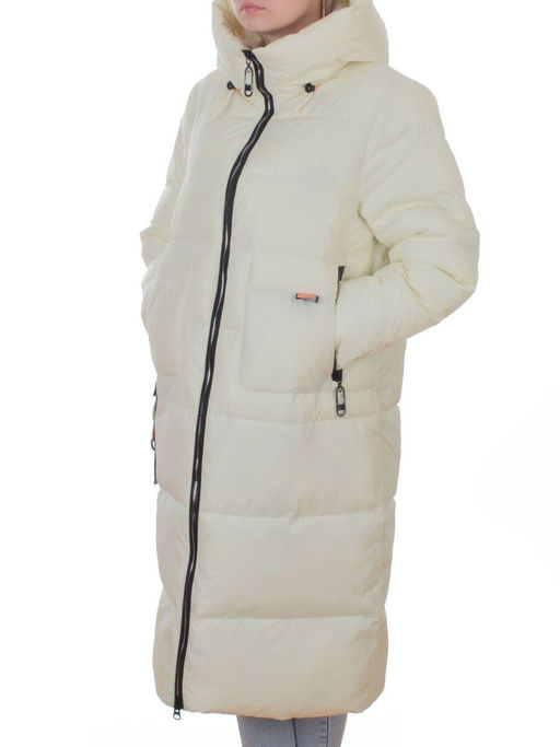 H-2209 MILK/WHITE Пальто зимнее женское (200 гр. холлофайбер)