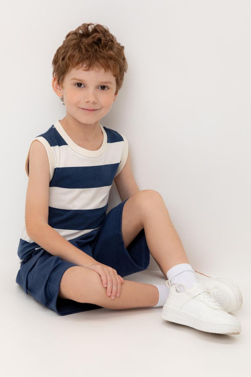 КР 302476/синий,суровый,полоска к566 майка для мал - Crockid фото 5