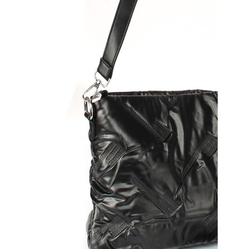 Сумка женская текстиль BXL-1195, 1отдел, плечевой ремень, черный 259084 - Bobo фото 4