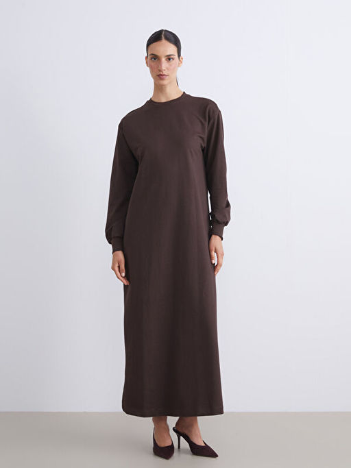 Bisiklet Yaka Sweatshirt Elbise