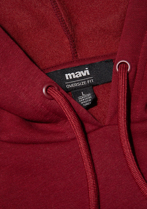 Mavi Logo Bask?l? Bordo Kapusonlu Sweatshirt  фото 6