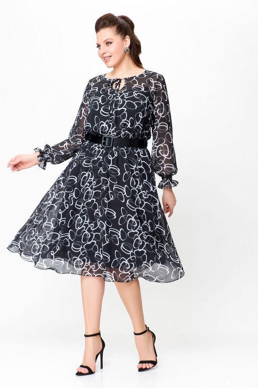 Блуза Swallow 803.2 черный+серебряный узор фото 1106