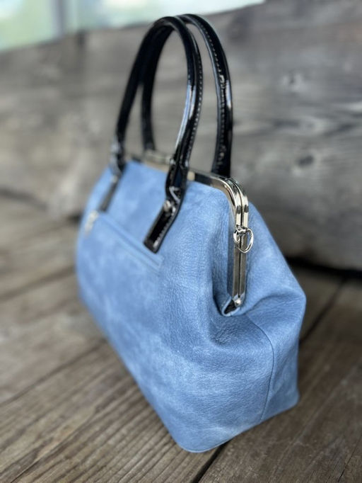 Женская сумка из эко кожи с ручками 0024 Голубой - Cidirro фото 3