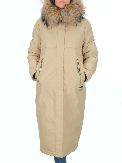 22101 BEIGE Пальто зимнее женское (200 гр. тинсулейт) - Фабричный китай фото 2