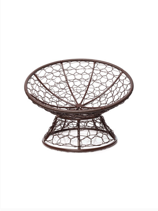 Кресло садовое «Папасан», 98×90×95 см, с искусственным ротангом, коричневое, с коричневой подушкой