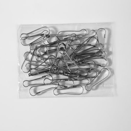 Цена за 2 шт. Карабин проволочный набор 50 шт 30х10мм железо серебряный