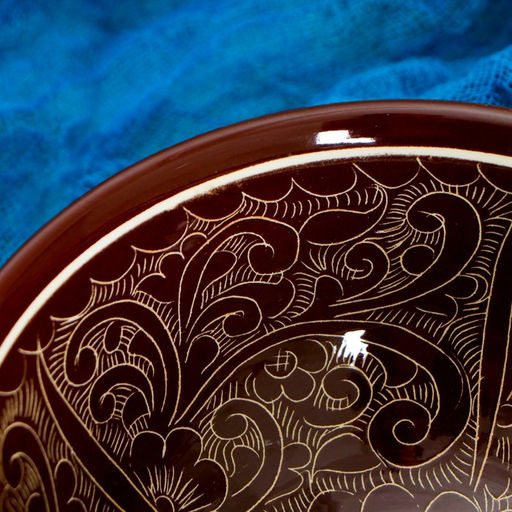 Коса Риштанская Керамика Узоры 15 см, малая, коричневая - Шафран фото 4