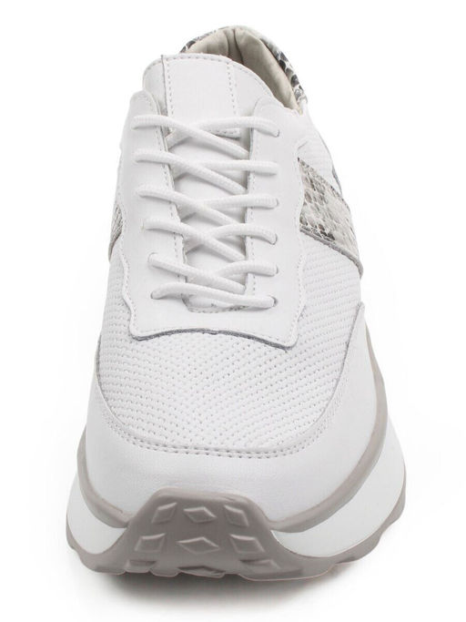 03-C129-9 WHITE Кроссовки женские (натуральная кожа)