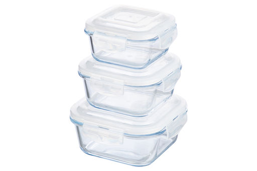 Набор 3 квадратных контейнеров 300 мл, 500 мл, 800 мл с пластик. крышк. с защел., с сил.уплотн - Elan gallery фото 12