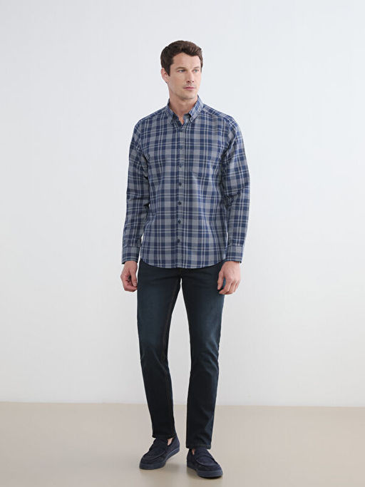 Regular Fit Ekose Gabardin Erkek G?mlek