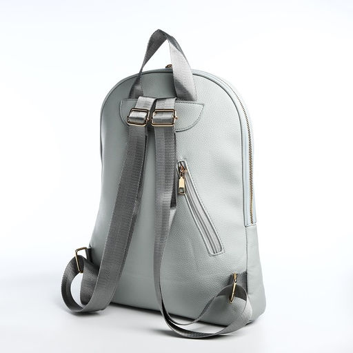 Рюкзак женский из искусственной кожи на молнии, 2 кармана, цвет светло-голубой - Simaland фото 3