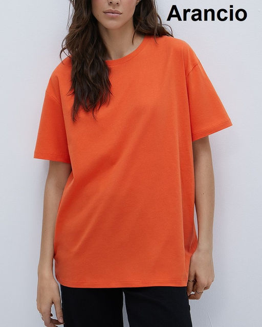 OmT_D1301 Фуфайка (футболка) OVERSIZE, COTTON - blu notte - Omsa фото 3