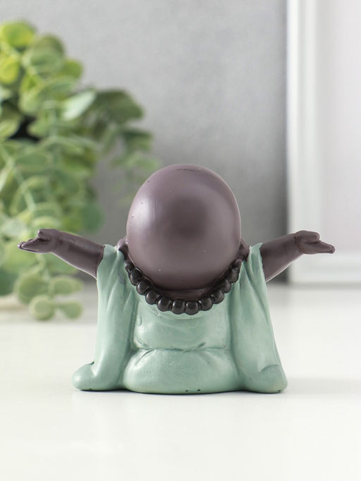 Сувенир полистоун "Счастливый хотей - приветствие солнца" зелёно-коричневый 5х10,5х7,5 см